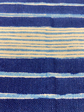 John Robshaw Vintage Nautical Stripe Navy Blue White Linen Upholstery Drapery Fabric WHS 4179