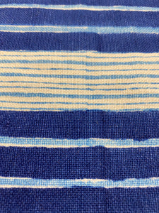 John Robshaw Vintage Nautical Stripe Navy Blue White Linen Upholstery Drapery Fabric WHS 4179