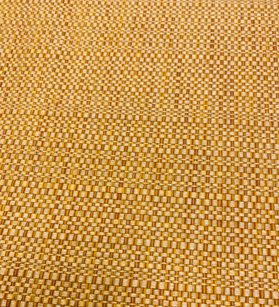 Perennials Raffia Grotto Water Stain Resistant Mustard Gold Beige MCM Mid Century Modern Tweed Indoor Outdoor Upholstery Fabric WHS 3084
