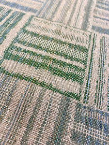 1.25 Yard Michael Smith Asera Green Blue Beige Wool Check Linen Geometric Water Resistant Upholstery Fabric WHS 3480