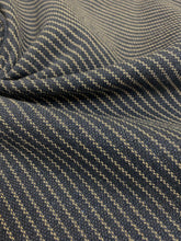 Load image into Gallery viewer, Designer Water &amp; Stain Resistant Navy Blue Beige Stripe Nautical Upholstery Fabric WHS 3729