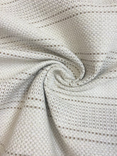 Load image into Gallery viewer, Designer Grey White Brown Water &amp; Stain Resistant Indoor Outdoor Nautical Stripe Upholstery Fabric WHS 3919