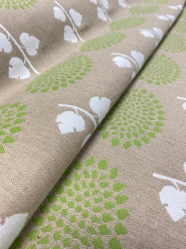 Link Hydrangea Antique Beige Spring Green White Outdoor Botanical Water Resistant Upholstery Drapery Fabric WHS 3034