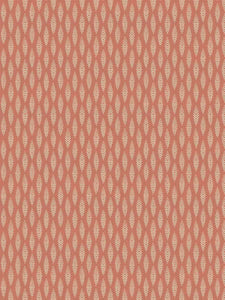 Linen Cotton Fern Floral Botanical Ikat Drapery Fabric Coral Cream FB