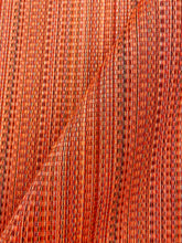 Load image into Gallery viewer, 1.25 Yds Designer Woven Water &amp; Stain Resistant Red Blue Black Stripe Tweed Upholstery Fabric WHS 3870