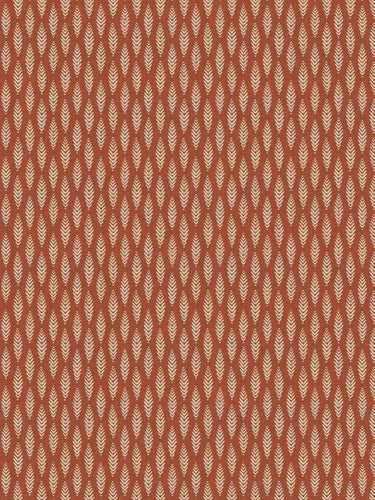 Linen Cotton Fern Floral Botanical Ikat Upholstery Drapery Fabric Rusty Red Cream FB