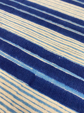 Load image into Gallery viewer, John Robshaw Vintage Nautical Stripe Navy Blue White Linen Upholstery Drapery Fabric WHS 4179