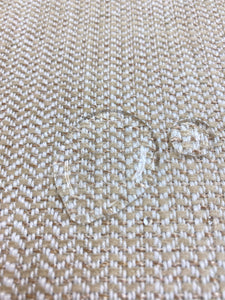 Designer Beige Cream Herringbone Tweed Mid Century Modern Water & Stain Resistant Upholstery Fabric STA 4007