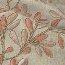 Load image into Gallery viewer, Ecru Beige Coral Botanical Floral Embroidered Drapery Fabric FB