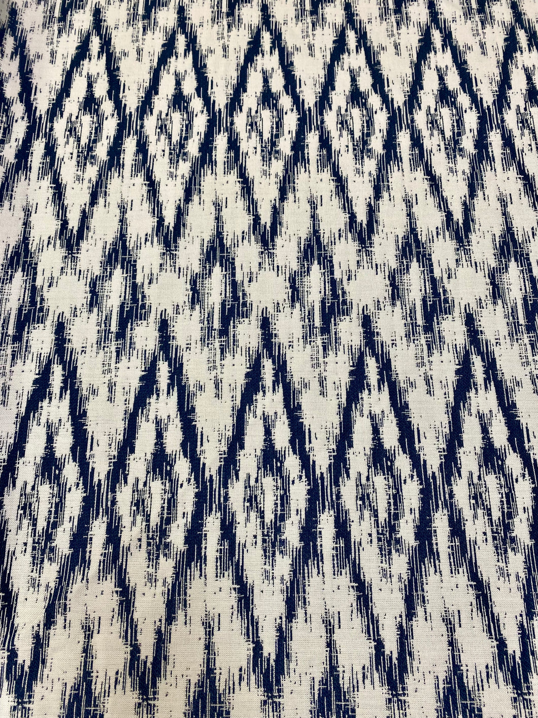 Designer Water & Stain Resistant Ikat Navy Blue White Upholstery Drapery Fabric STA 3241