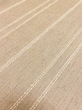 Load image into Gallery viewer, Linen Viscose Cotton Sage Beige Cream Nautical Stripe Water &amp; Stain Resistant Upholstery Drapery Fabric WHS 3613