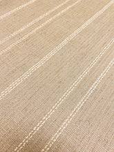 Load image into Gallery viewer, Linen Viscose Cotton Sage Beige Cream Nautical Stripe Water &amp; Stain Resistant Upholstery Drapery Fabric WHS 3613