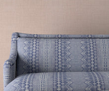 Load image into Gallery viewer, Fermoie Abbey Stripe 008 Cotton Linen Cream Blue Geometric Upholstery Fabric WHS 3401