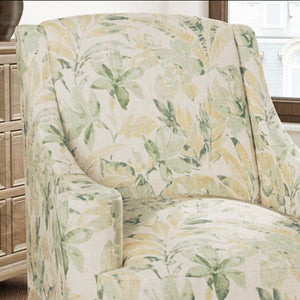 Stain Resistant Cream Yellow Green Seafoam Floral Upholstery Drapery Fabric CF