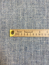 Load image into Gallery viewer, 1.5 Yard of Designer Denim Blue Taupe Geometric Tweed MCM Mid Century Modern Upholstery Fabric WHS 4002