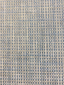 Designer French Blue Beige Grey MCM Mid Century Modern Tweed Chenille Upholstery Fabric WHS 4051