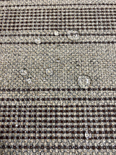 Load image into Gallery viewer, Designer Linen Flax Woven Taupe Brown Stripe Water &amp; Stain Resistant Upholstery Fabric WHS 3841