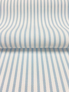 0.9 Yards of Perennials Jake Stripe Outdoor Ice Blue Ticking Water & Stain Resistant Upholstery Fabric WHS 4003