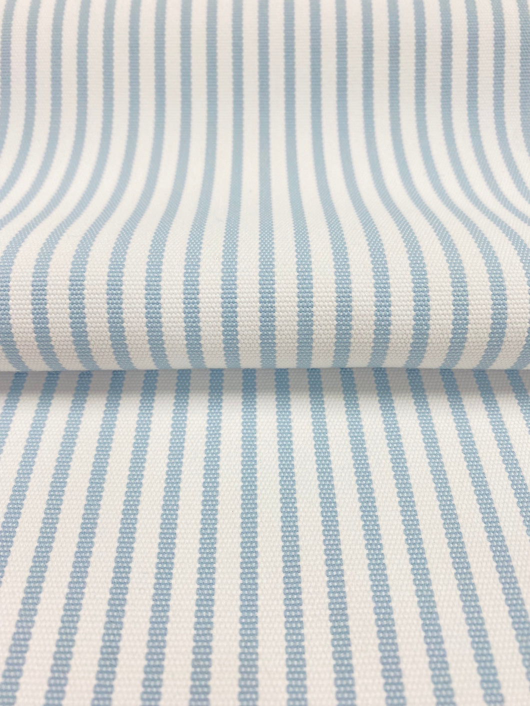 0.9 Yards of Perennials Jake Stripe Outdoor Ice Blue Ticking Water & Stain Resistant Upholstery Fabric WHS 4003