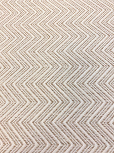 Designer MCM Mid Century Modern Herringbone Cream Beige Geometric Upholstery Fabric WHS 3672