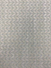 Load image into Gallery viewer, Designer Reversible Linen Blend Aqua Blue Chevron Stripe Upholstery Fabric WHS 3840