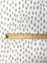 Load image into Gallery viewer, Perennials Elements White Sands Off White Taupe Reversible Animal Pattern Cheetah Water Resistant Upholstery Drapery Fabric STA 3397
