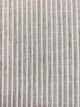 Load image into Gallery viewer, Designer Faux Linen Cream Beige Grey Stripe Upholstery Drapery Fabric WHS 3944