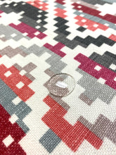 Load image into Gallery viewer, 1.25 Yd Romo Takana Red Tulip Pink Coral Grey Cream Geometric  Upholstery &amp; Drapery Fabric WHS 3048 gold
