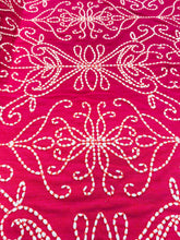 Load image into Gallery viewer, Designer Hot Pink White Embroidered Floral Linen Drapery Fabric STA 3149