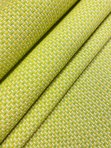 Designer Water & Stain Resistant Indoor Outdoor MCM Mid Century Modern Chartreuse Green Yellow White Upholstery Fabric WHS 4120