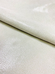 14 SF Genuine Cowhide Stingray Pattern Shagreen Beige Glossy Leather Upholstery WHS 3479