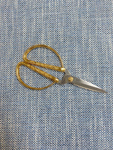 Load image into Gallery viewer, 1.5 Yard Designer Water &amp; Stain Resistant Navy Blue White Herringbone Geometric MCM Mid Century Modern Upholstery Fabric WHS 3792