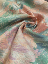 Load image into Gallery viewer, Vintage Mauve Seafoam Green Pink Cotton Abstract Drapery Fabric WHS 3990