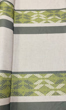 Load image into Gallery viewer, Ilempe"a Stripe on Kailua Ecru Lime Green Taupe Hawaiian Water &amp; Stain Resistant Upholstery Drapery Fabric WHS 3243