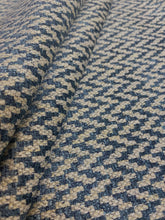 Load image into Gallery viewer, 1.8 Yard Designer Navy Blue Grey Chenille Herringbone Tweed Upholstery Fabric WHS 3984