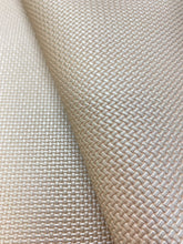 Load image into Gallery viewer, 1.5 Yard Designer Light Gold Basketweave Faux Leather Upholstery Water &amp; Stain Resistant Vinyl WHS 3330