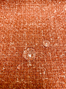 Designer Indoor Outdoor Water & Stain Resistant Coral Cream MCM Mid Century Modern Tweed Upholstery Fabric WHS 3616