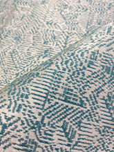 Load image into Gallery viewer, 1.5 Yard of Pollack Fine China Jade Abstract Teal Green Beige Upholstery Fabric WHS 4075