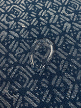 Load image into Gallery viewer, 1.5 Yard Designer Indoor Outdoor Geometric Water &amp; Stain Resistant Denim Navy Blue Tribal Upholstery Fabric WHS 4133