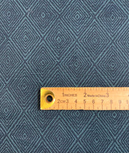 Load image into Gallery viewer, Designer Navy Teal Blue Belgian Linen Geometric Upholstery Fabric WHS 3956
