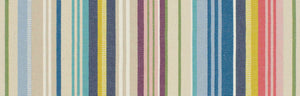 Taupe Chartreuse Green Blue Purple Nautical Stripe Cotton Drapery Upholstery Fabric FB