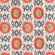 Load image into Gallery viewer, Stain Resistant Beige Charcoal Grey Pink Green Cream Ikat Upholstery Drapery Fabric CF