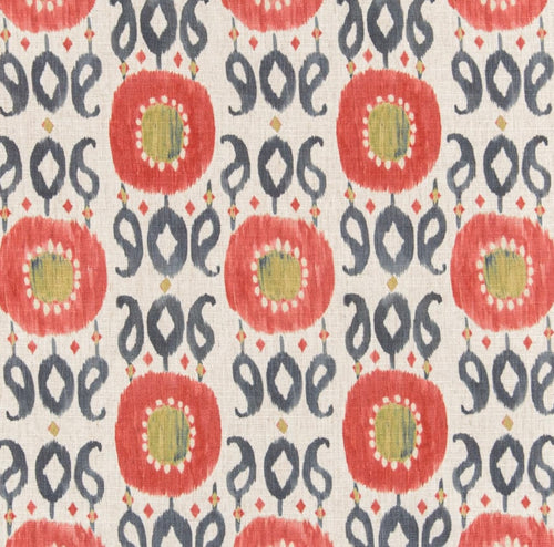Stain Resistant Beige Charcoal Grey Pink Green Cream Ikat Upholstery Drapery Fabric CF