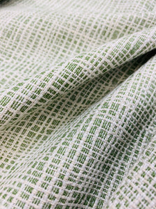 Designer Water & Stain Resistant MCM Mid Century Modern Off White Green Upholstery Fabric STA 3689