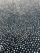Load image into Gallery viewer, Designer Water &amp; Stain Resistant Navy Blue White Dot Animal Pattern Upholstery Fabric WHS 3214