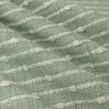 Load image into Gallery viewer, Seafoam Green Cream Rustic Woven Stripe Upholstery Drapery Fabric FB