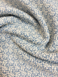 Cowtan & Tout Duxbury Water Stain Resistant MCM Mid Century Modern Azure Blue White Indoor Outdoor Tweed Upholstery Fabric WHS 4010