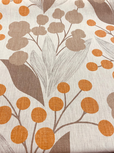 Kravet Capparis Spice Beige Taupe Orange Botanical linen Water & Stain Resistant Upholstery Drapery Fabric STA 3254