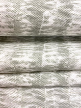 Load image into Gallery viewer, Designer Heavy Duty White Sage Green Abstract Belgian Linen Upholstery Fabric WHS 4200