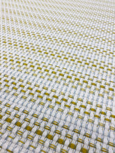 Load image into Gallery viewer, 1.5 Yard of Pierre Frey F3263004 Moorea Chartreuse Green White Indoor Outdoor Woven Stripe Tweed Upholstery Fabric WHS 3841